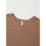 Waffle Knit Oversized Fall Top