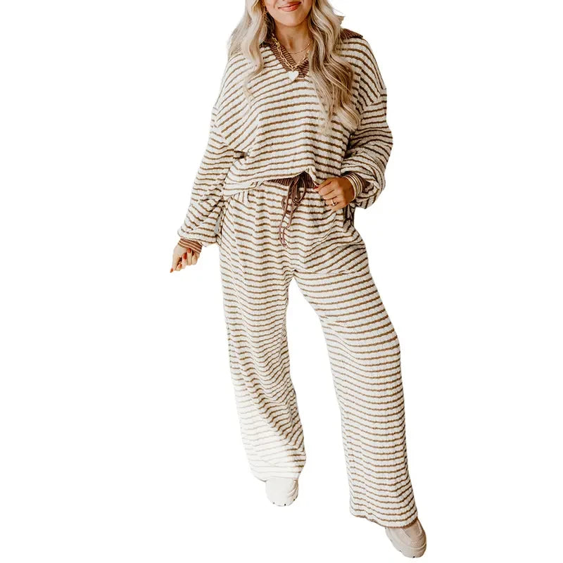 Striped Knit Lounge Set