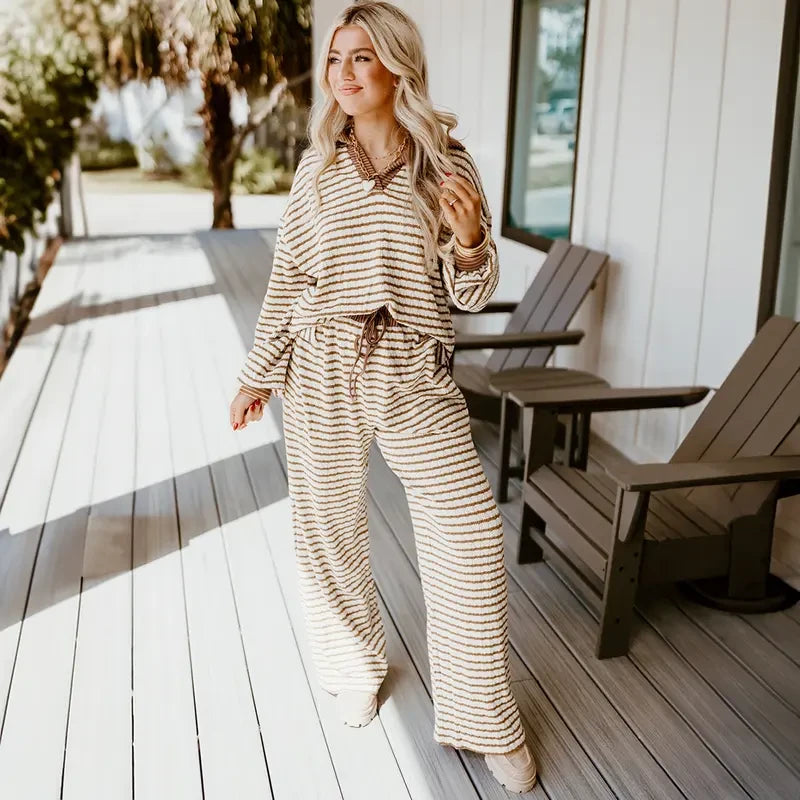Striped Knit Lounge Set