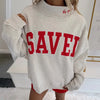 Gray Mock Neck Saved Varsity Sweatshirt