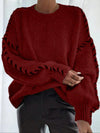 Contrast Binding Drop Shoulder Sweater
