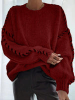 Contrast Binding Drop Shoulder Sweater