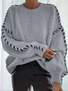 Contrast Binding Drop Shoulder Sweater