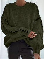 Contrast Binding Drop Shoulder Sweater