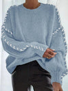 Contrast Binding Drop Shoulder Sweater