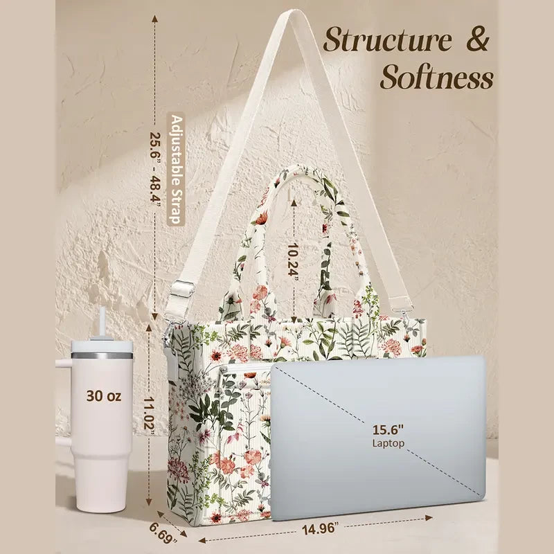 Structured Corduroy Tote Bag
