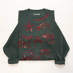 Festive Embroidered Christmas Fleece Sweatshirt