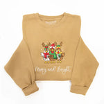 Festive Embroidered Christmas Fleece Sweatshirt