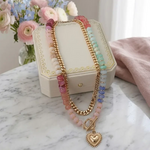 Layered Beaded Heart Choker