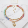 Layered Beaded Heart Choker