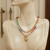 Layered Beaded Heart Choker