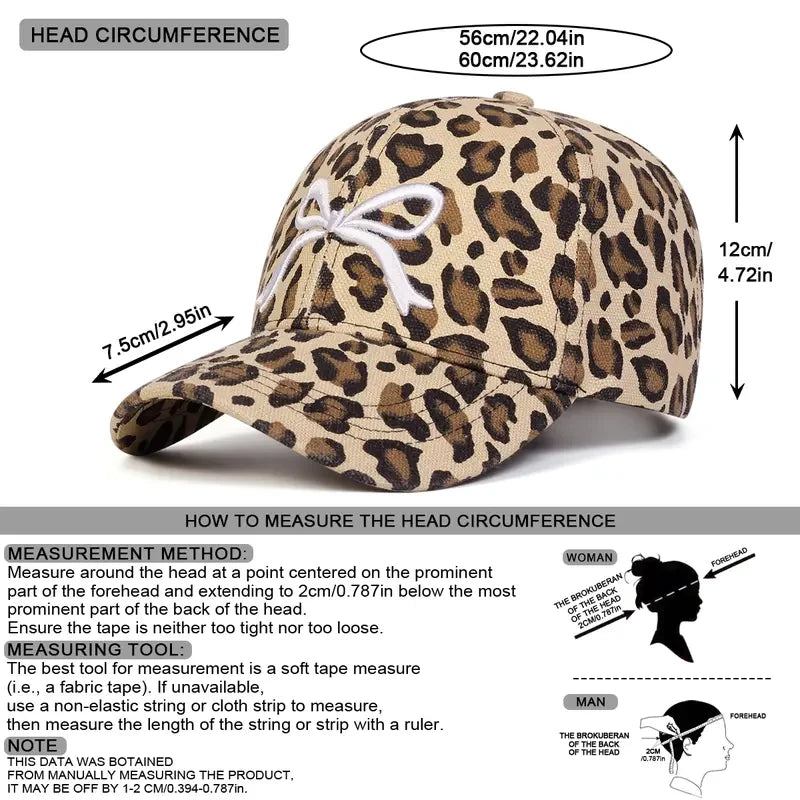 Leopard Bow Baseball Cap