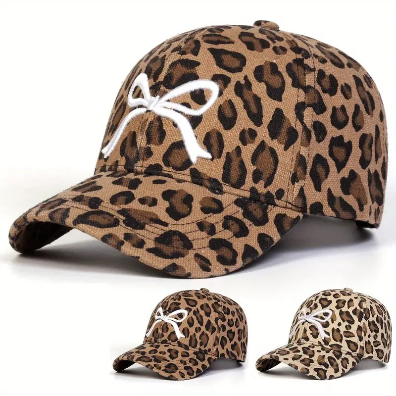 Leopard Bow Baseball Cap