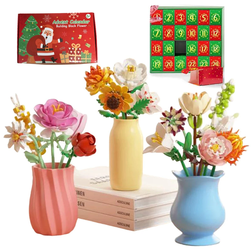 Christmas Flower Bouquet Building Blocks Advent Calendar