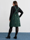 Corduroy Embroidered Knee Dress