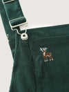 Corduroy Embroidered Knee Dress
