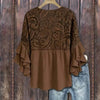 Vintage Floral Ruffle Sleeve Blouse
