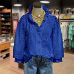 Embroidered Floral Puff Sleeve Blouse