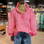 Embroidered Floral Puff Sleeve Blouse