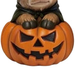 Wooden Fall Pumpkin Cow Figurine