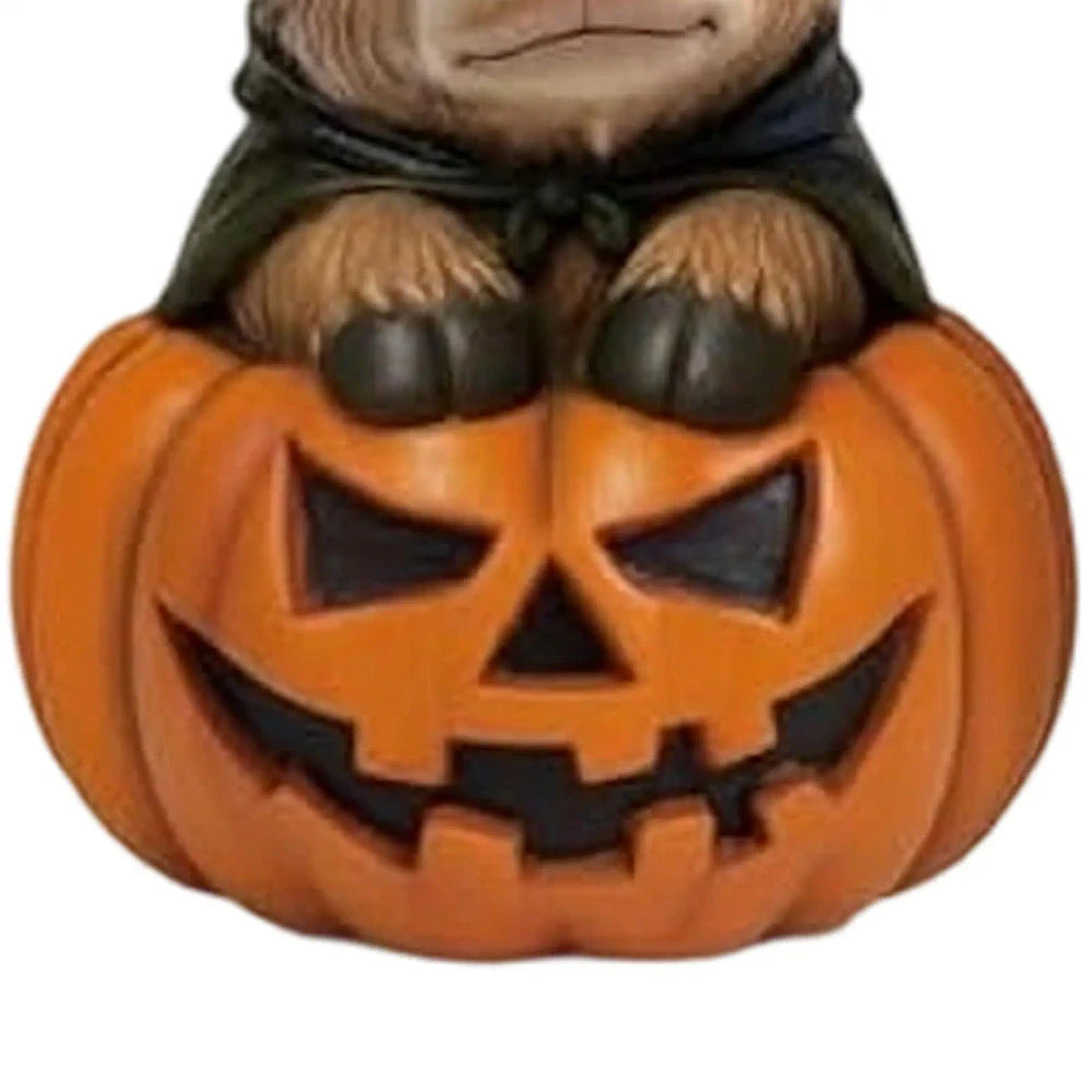 Wooden Fall Pumpkin Cow Figurine