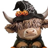 Wooden Fall Pumpkin Cow Figurine