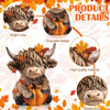 Wooden Fall Pumpkin Cow Figurine