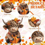 Wooden Fall Pumpkin Cow Figurine