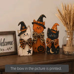 Retro Wooden Halloween Decor Set