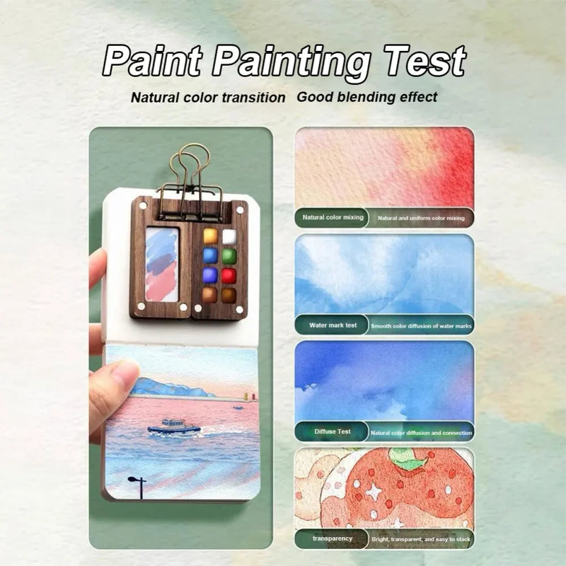 Portable Wooden Pocket Watercolor Set
