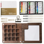 Portable Wooden Pocket Watercolor Set