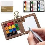 Portable Wooden Pocket Watercolor Set