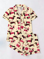 Sausage Dog Print Pajama Set