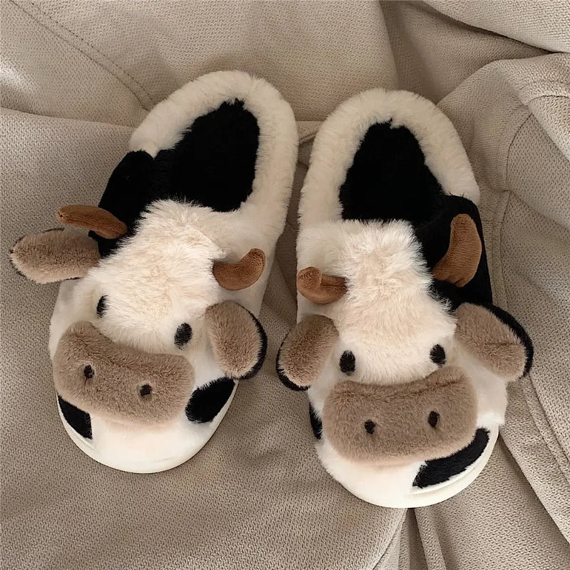 Plush Cow Indoor Slippers