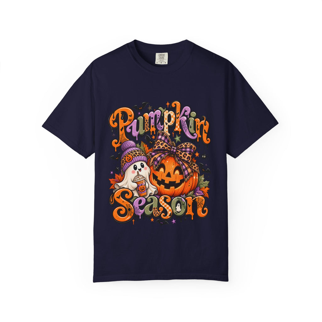Pumpkin Season T-Shirt — Halloween Pumpkin & Ghost Fall Tee